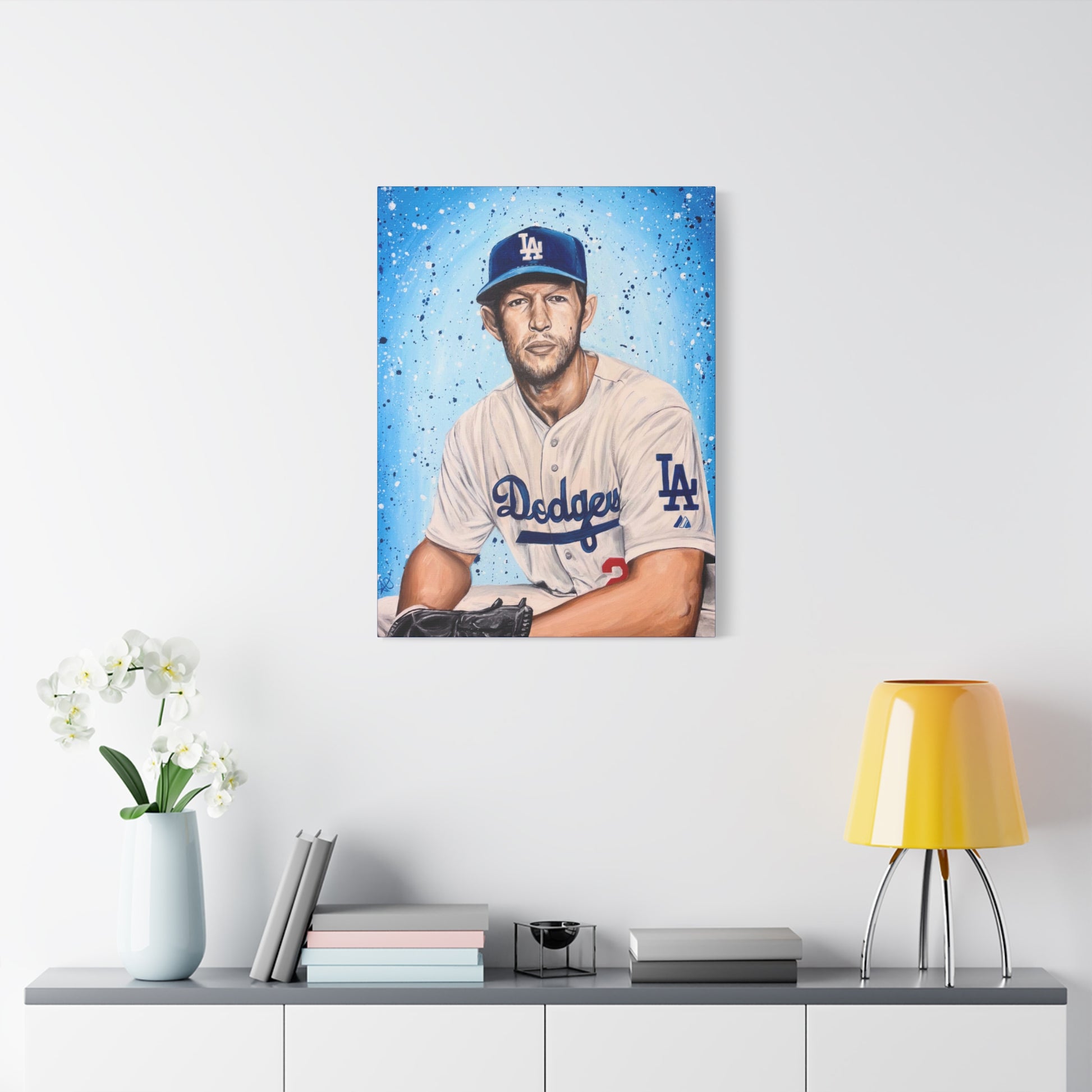 Clayton Kershaw Dodgers Portrait Matte Canvas Print