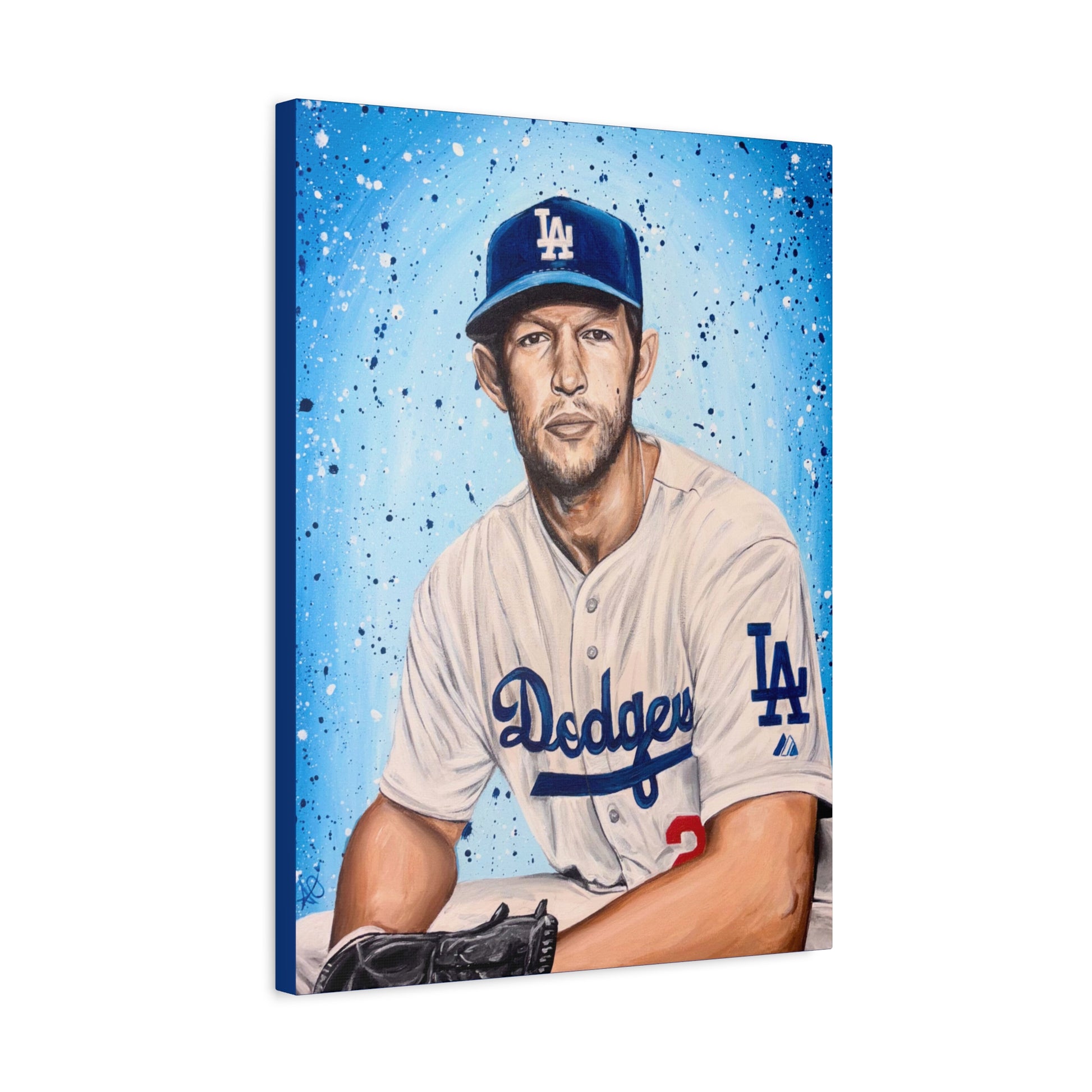 Clayton Kershaw Dodgers Portrait Matte Canvas Print