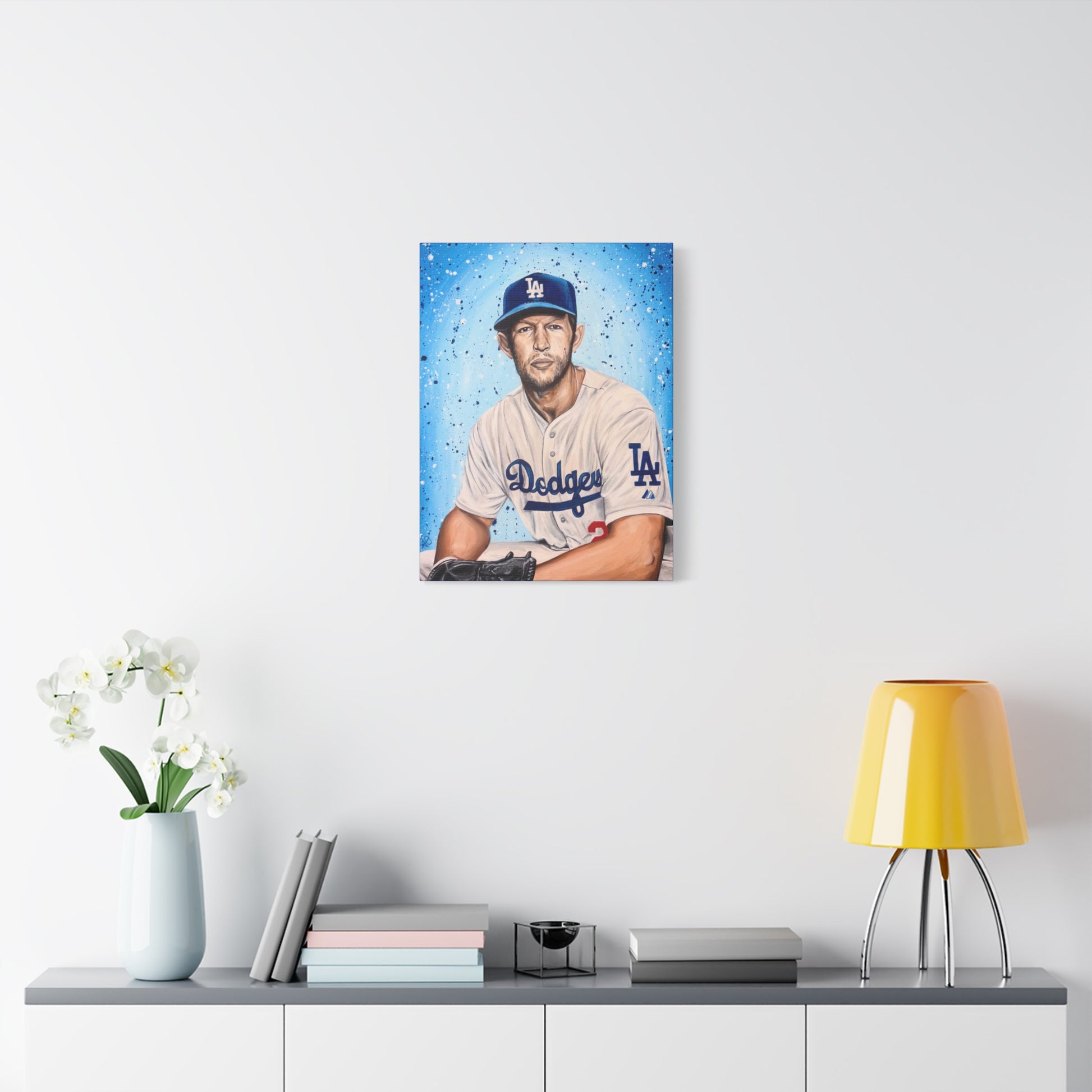 Clayton Kershaw Dodgers Portrait Matte Canvas Print