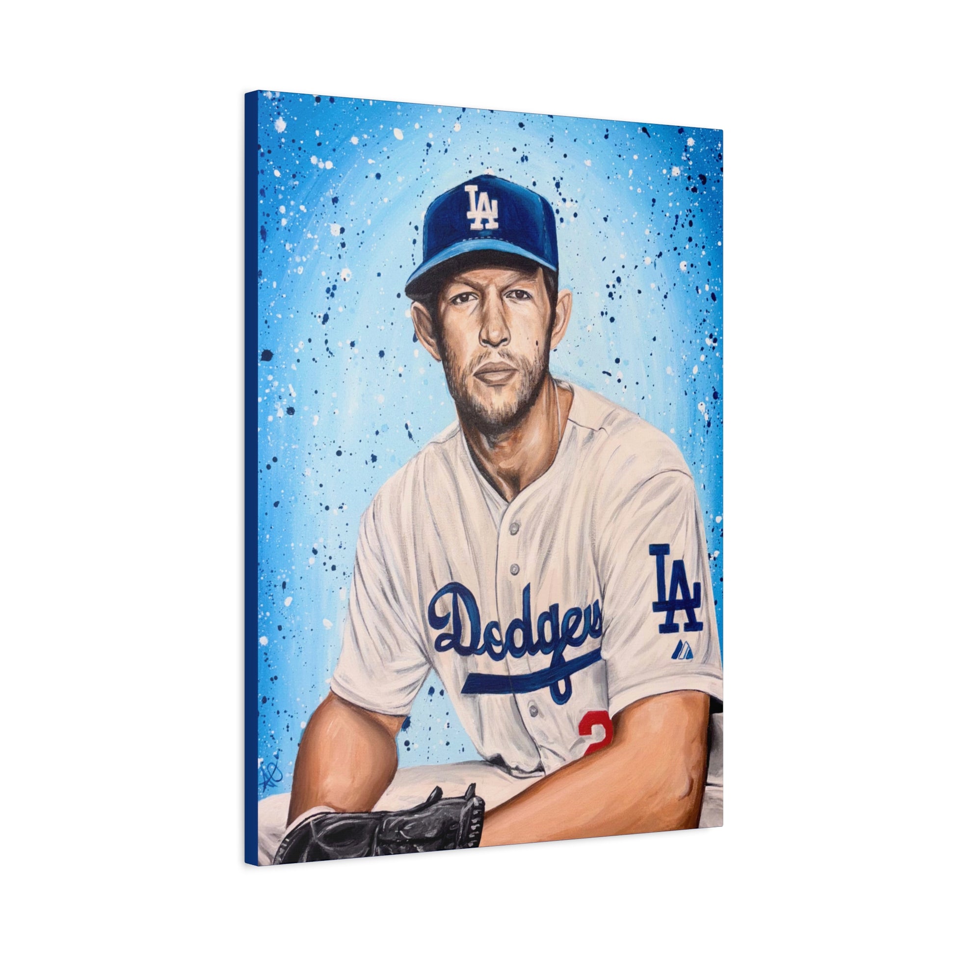 Clayton Kershaw Dodgers Portrait Matte Canvas Print